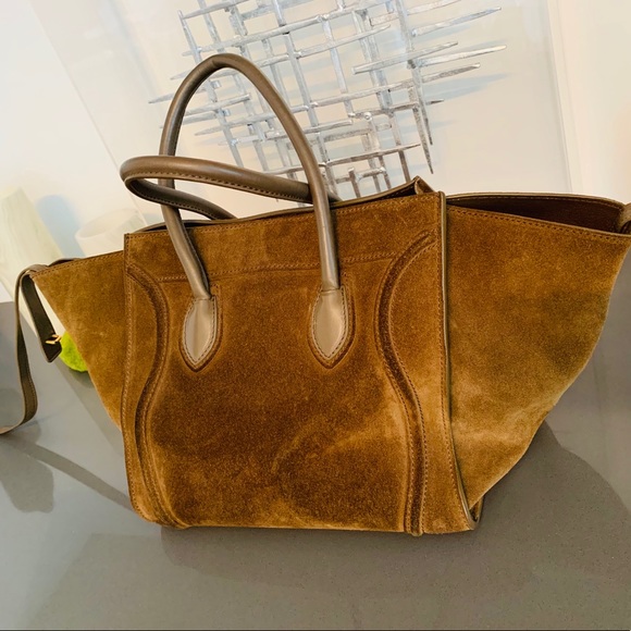 CÉLINE, A Dark Green Medium Phantom Tote bag. - Picture 7 of 8